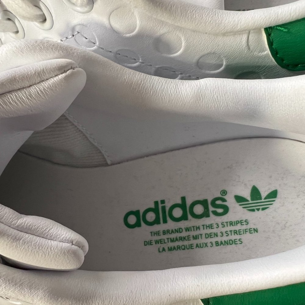 Adidas Stan Smith Green & White Embossed Polka Dot Sneakers - Picture 7 of 13